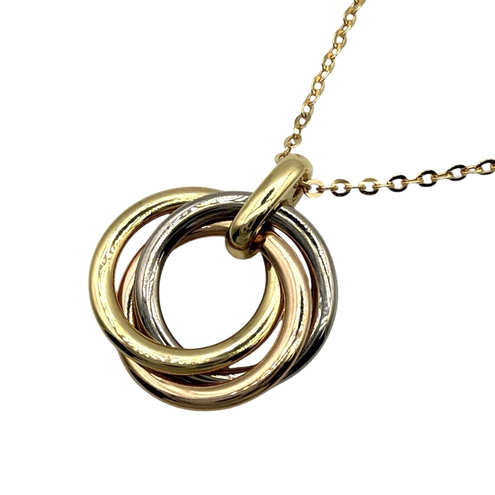 CARTIER カルティエ ネックレス トリニティ ジュエリー ペンダント アジャスター付き アクセサリー Au750 18金 K18イエローゴールド  K18ピンクゴールド  K18ホワイトゴールド  レディース 約5.4g 美品【中古品】