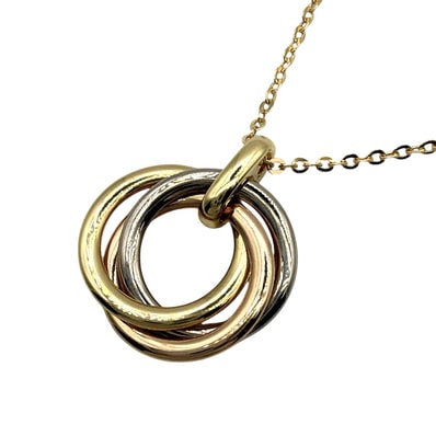 CARTIER カルティエ ネックレス トリニティ ジュエリー ペンダント アジャスター付き アクセサリー Au750 18金 K18イエローゴールド K18ピンクゴールド K18ホワイトゴールド レディース 約5.4g 美品【中古品】