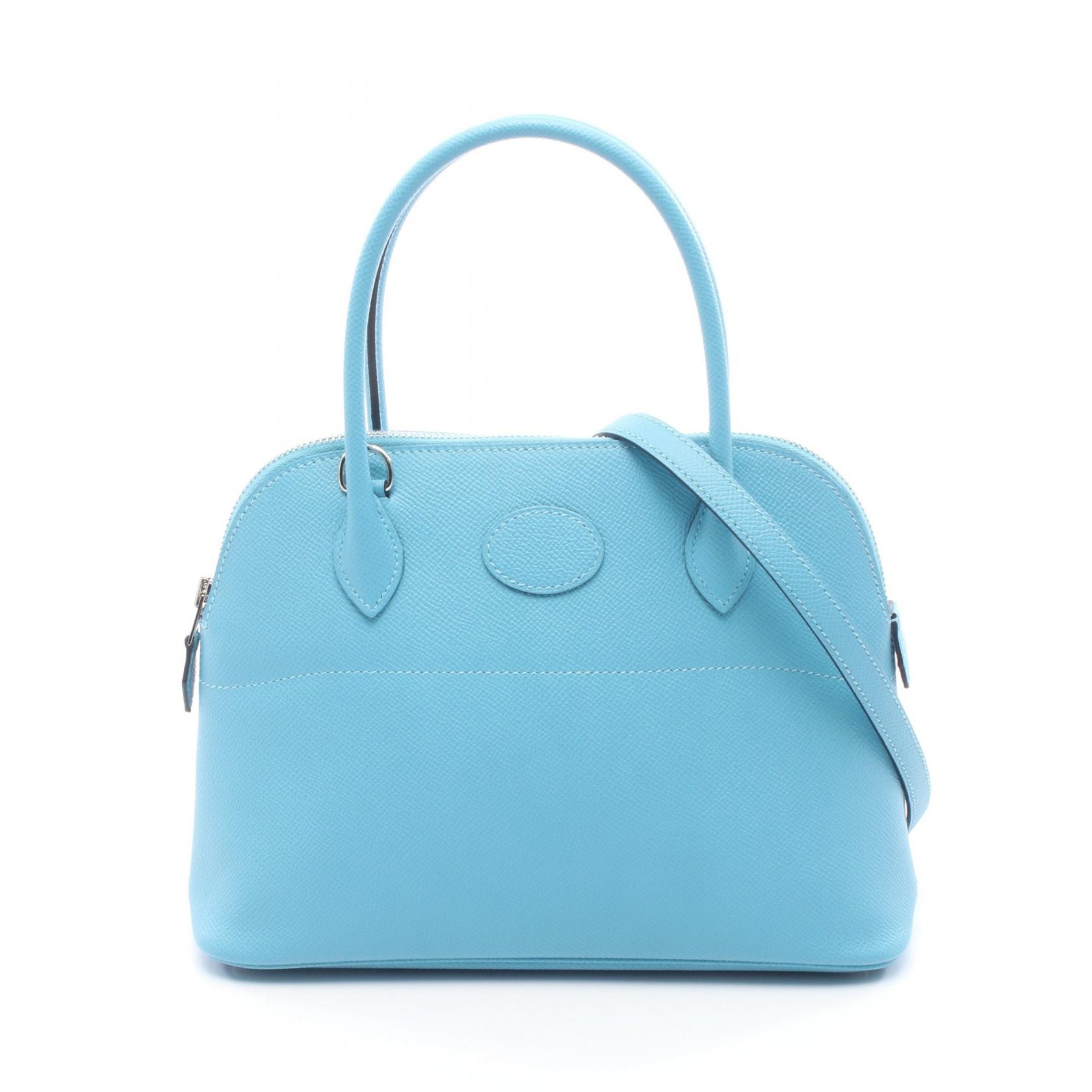 エルメス HERMES ボリード27 ハンドバッグ バッグ レザー カーフ(牛革) ヴォーエプソン ヴォーエプソン ブルーノール D刻印(2019年製造) レディース ブルー系 【中古】