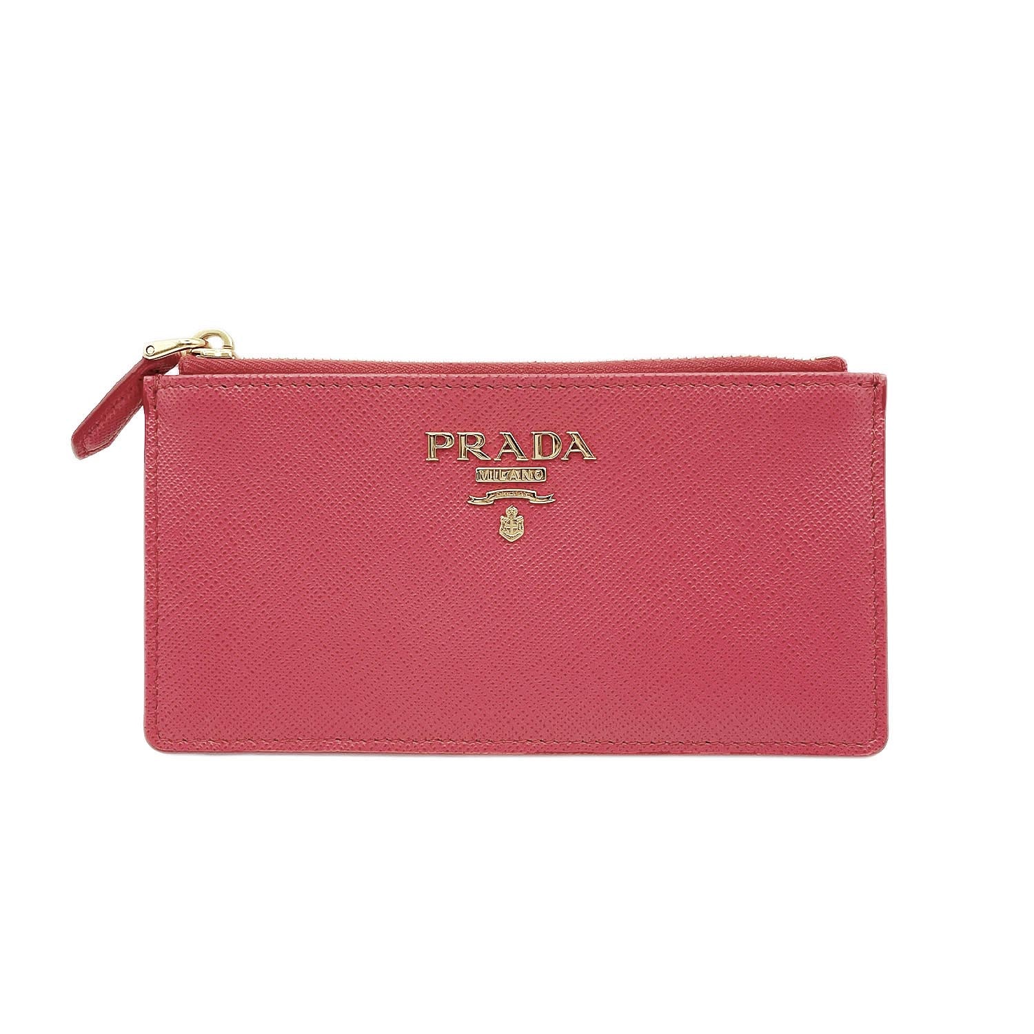 PRADA プラダ ロゴ カードケース
 キーケース コインケース 小銭入れ 1MC054 サフィアーノレザー ピンク レディース
 【中古】