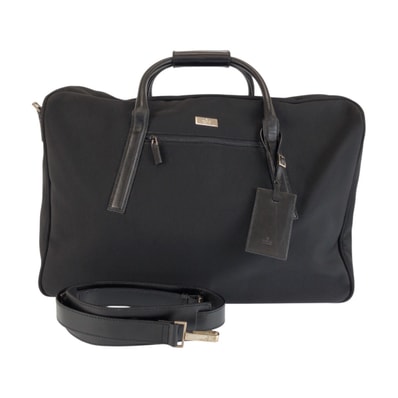 美品 GUCCI グッチ ブラック 黒 シルバー金具 キャンバス レザー/ ボストンバッグ 男女兼用 ショルダーバッグ 2WAY 601735 【中古】