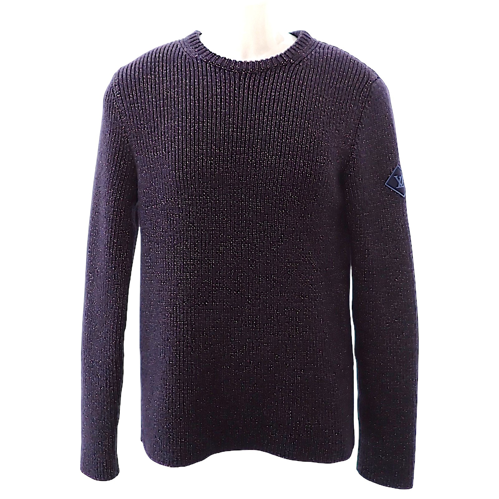 ルイヴィトン ロングスリーブ クルーネックニット ネイビー【中古】【ABランク】