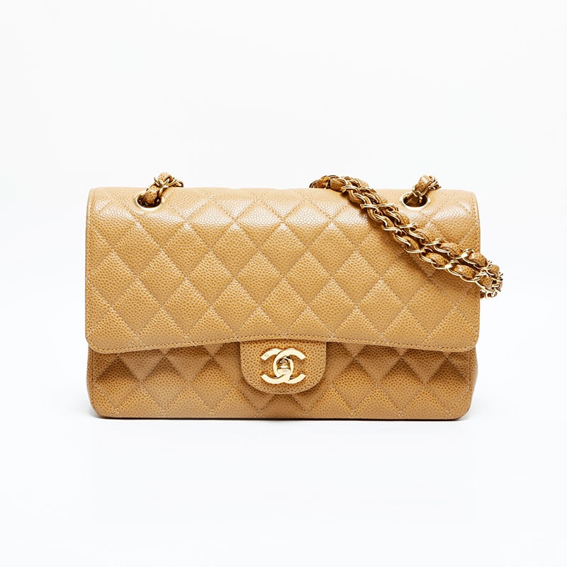 シャネル CHANEL 8番台 2003-2004 キャビアスキン ダブルフラップ マトラッセ 25cm チェーン ショルダーバッグ【中古】