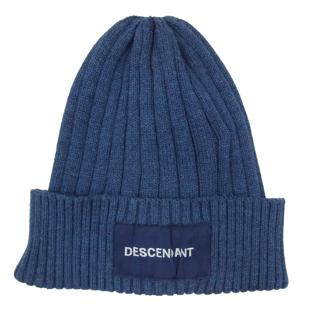 DESCENDANT ディセンダント ロゴワッペン ビーニー ニット帽 キャップ ブルー系【中古】