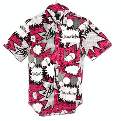STUSSY ‘POP SHIRTS pink×white