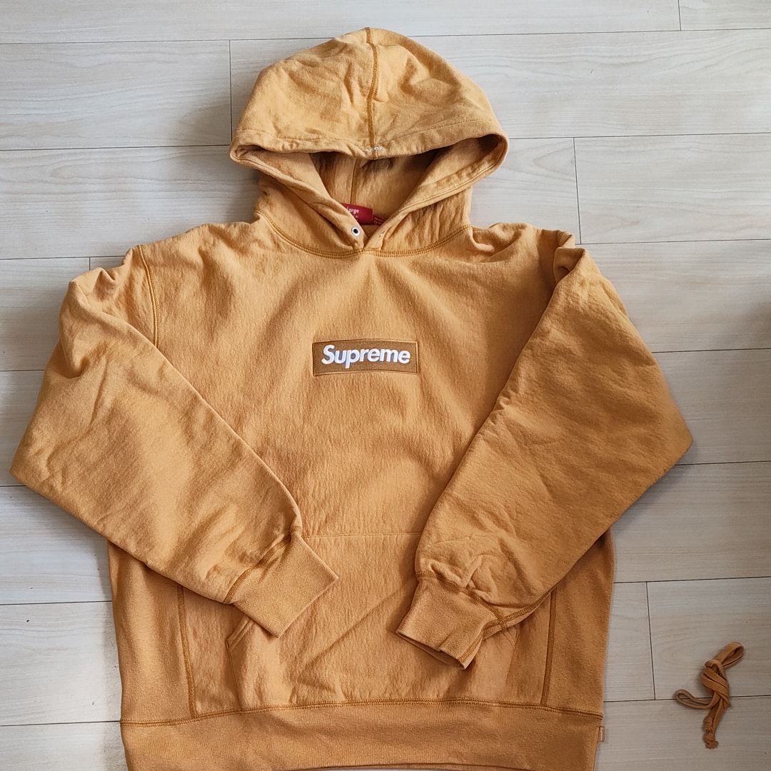Supreme Box Logo Hooded Sweatshirt "Light Mustard" (21FW)