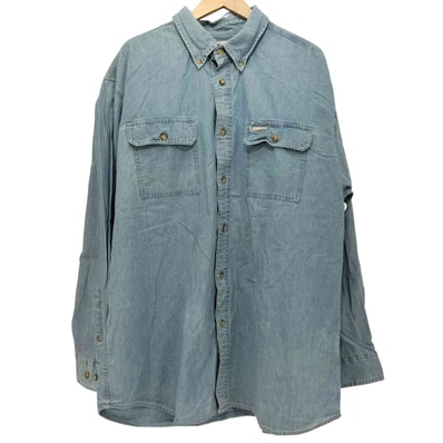 90S オーバーサイズ デニム ボタンダウンワークシャツ【1136488958324】