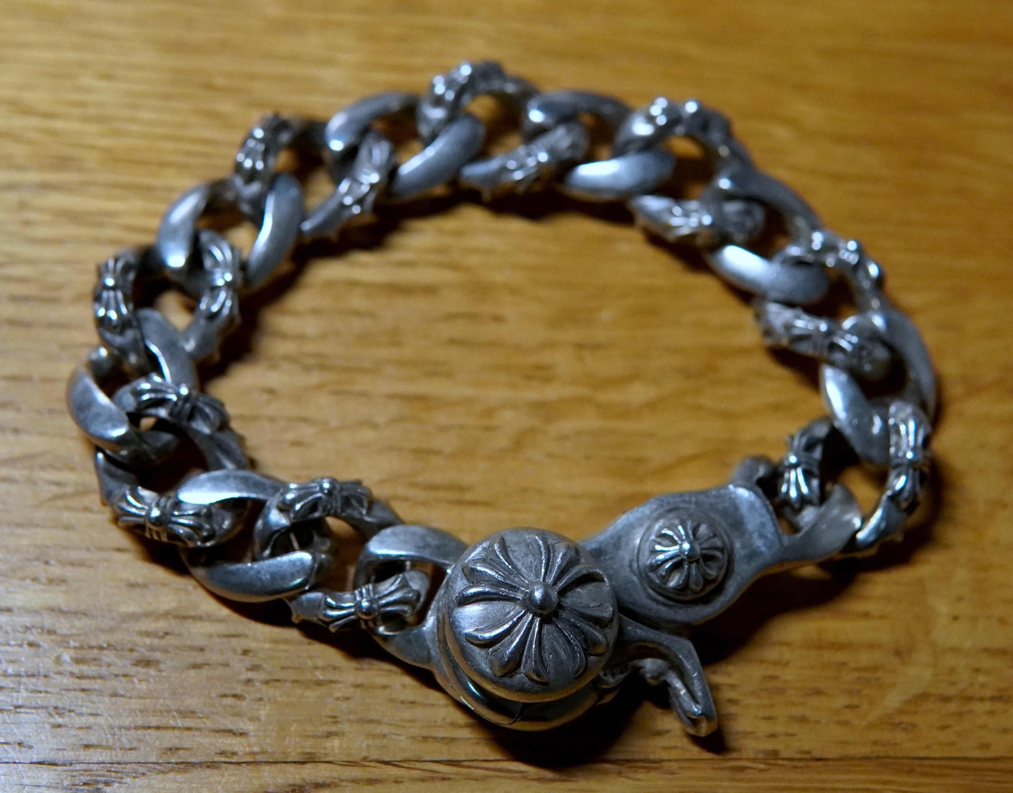 Chrome Hearts Fancy Link Bracelet / Clip "Silver"