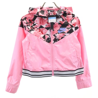 未使用 NIKE ナイキ 花柄 フードジャケット 150 ピンク 裏メッシュ