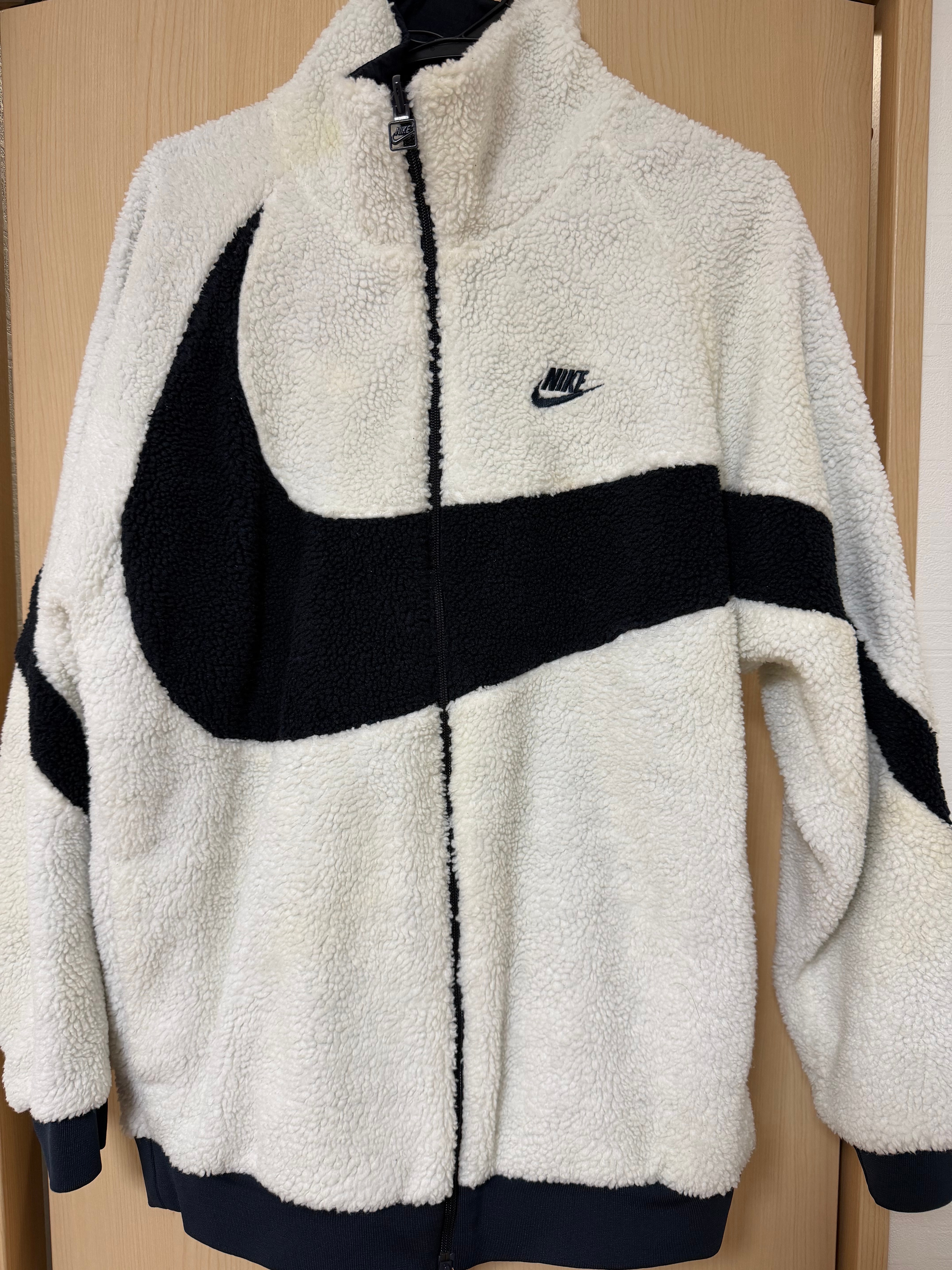 Nike Big Swoosh Reversible Boa Jacket "Sail/Dark Obsidian"