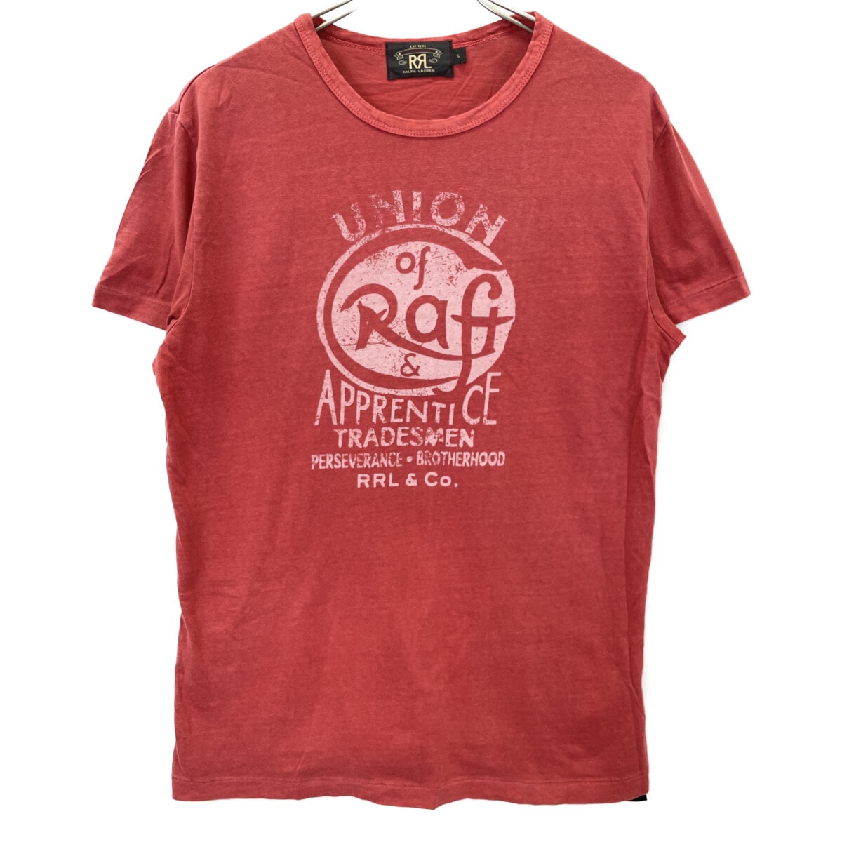 ダブルアールエル レッド ヴィンテージ半袖Tシャツ S