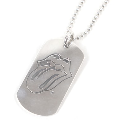 Chrome Hearts Lip & Tongue Large Dog Tag Charm "Silver"