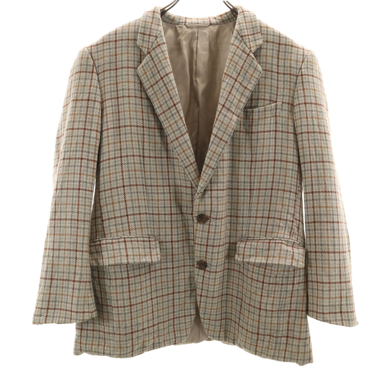 Christian Dior MONSIEUR クリスチャンディオール ムッシュ 90s オールド チェック柄 テーラードジャケット AB5 グレー