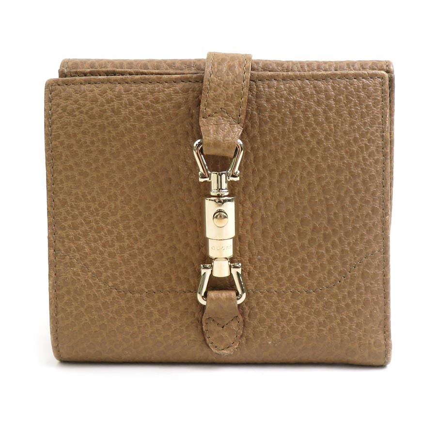 グッチ GUCCI 二つ折り財布 レザー ブラウン ユニセックス 141435【中古】 h31664a