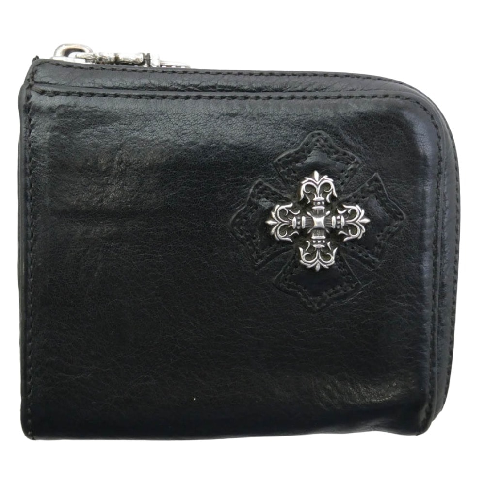 Chrome Hearts Filigree Plus Half Zip Wallet Card Case "Black/Silver"
