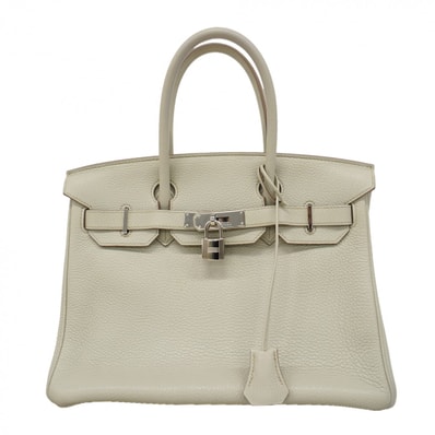 【6fd5172】エルメス ハンドバッグ バーキン30 トゴ パールグレー シルバー金具 □O刻印【中古】レディース