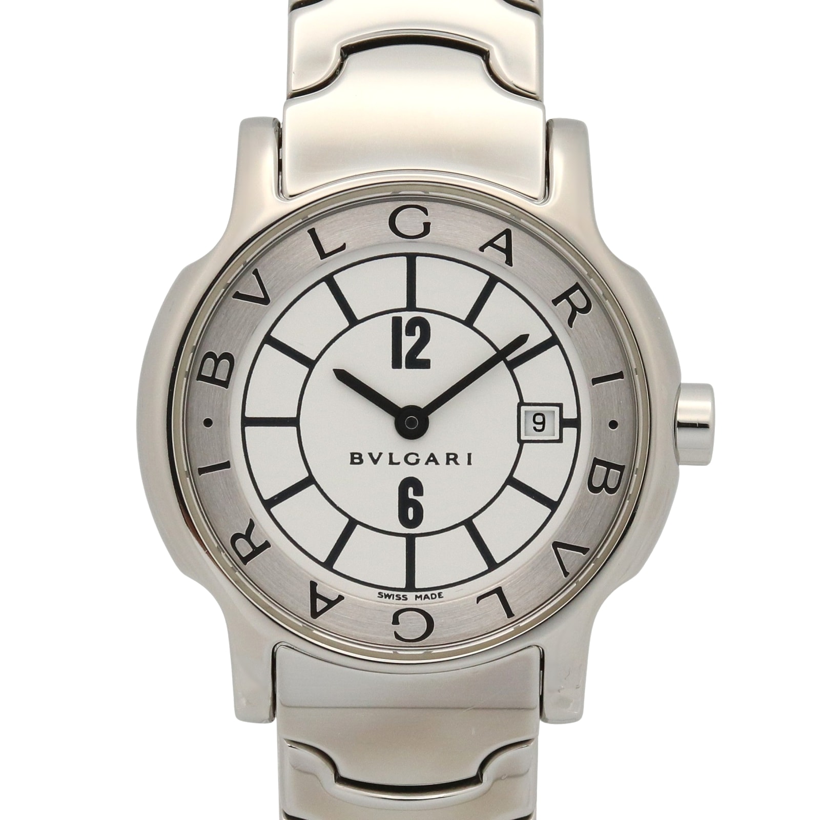 ブルガリ BVLGARI ソロテンポ 腕時計 時計 ステンレススチール レディース ホワイト系 ST29S 【中古】