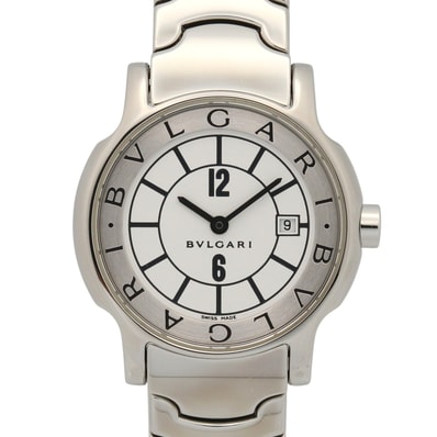 ブルガリ BVLGARI ソロテンポ 腕時計 時計 ステンレススチール レディース ホワイト系 ST29S 【中古】