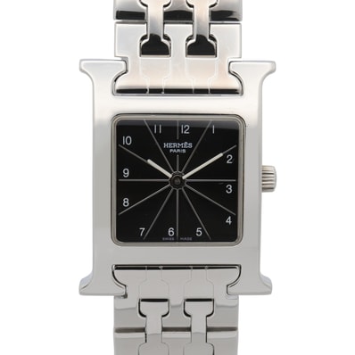 エルメス HERMES Hウォッチ 腕時計 時計 ステンレススチール レディース ブラック系 HH1.210 【中古】