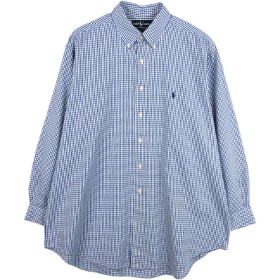古着 ラルフローレン Ralph Lauren YARMOUTH ギンガムチェック 長袖 ボタンダウンチェックシャツ メンズXL相当/eaa675386