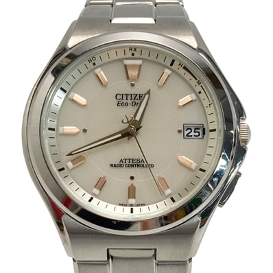 ☆☆CITIZEN シチズン アテッサ H110-T011331 アイボリー 電波ソーラー メンズ 腕時計 ATTESA