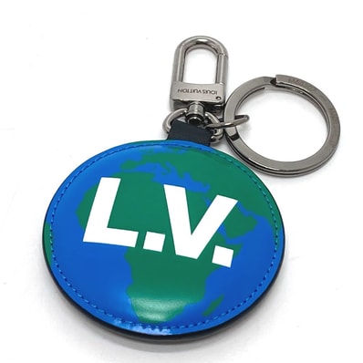 ルイヴィトン LOUIS VUITTON ポルトクレ パディッド M68307 モノグラム チャーム キーリング キーホルダー モノグラムキャンバス ブラウン×ブルー
