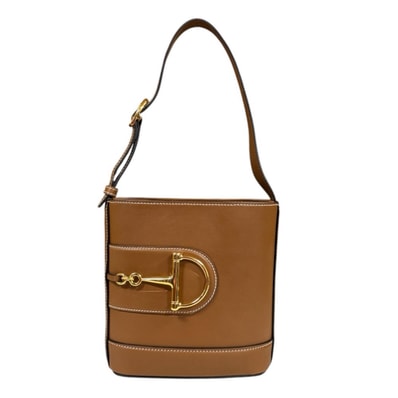 グッチ スモール バケットバッグ グッチ73 ハンドバッグ レザー 833665 ブラウン レディース GUCCI 中古