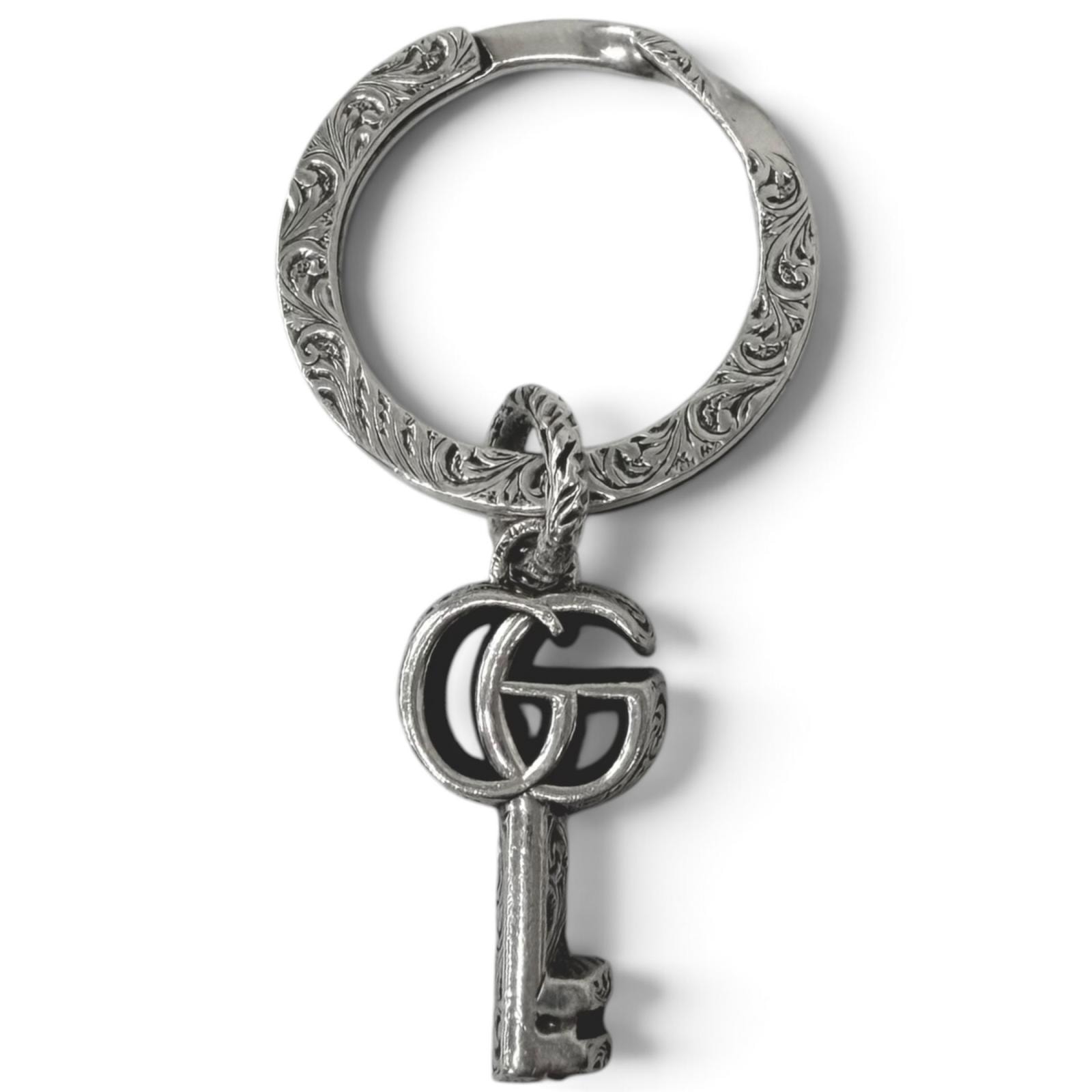 美品 グッチ キーホルダー シルバー メンズ 627765