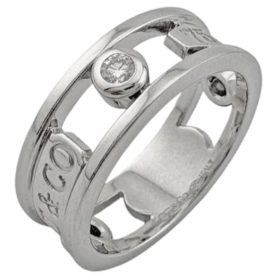 ティファニー 1837 エレメント リング 指輪 10.5号 18金 K18ホワイトゴールド ダイヤモンド レディース TIFFANY&Co. 中古