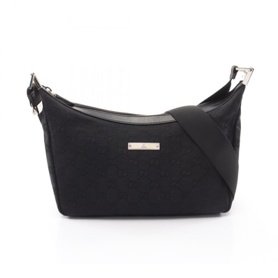グッチ GUCCI GGキャンバス ショルダーバッグ バッグ キャンバス レザー レディース ブラック系 35098 【中古】