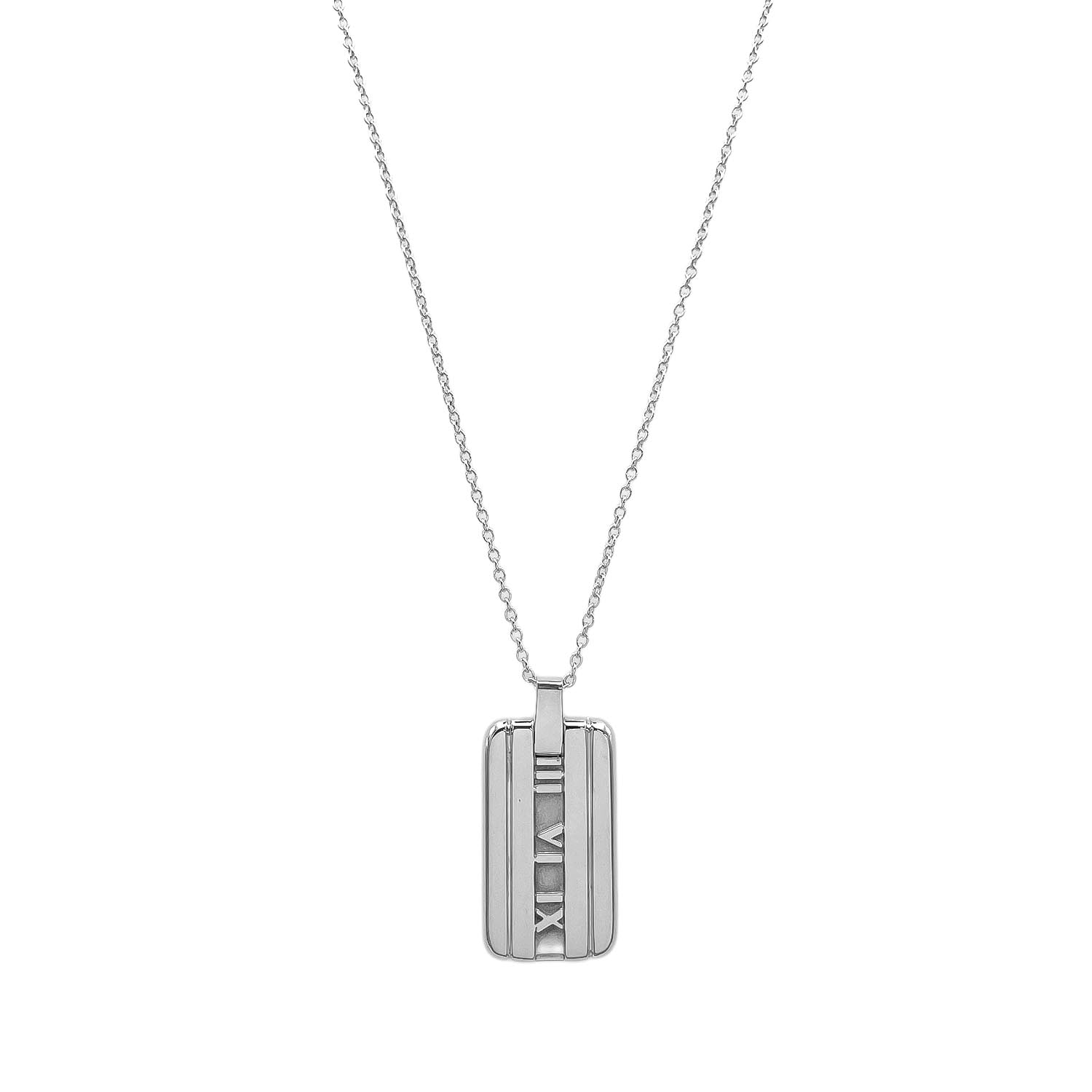 TIFFANY&Co. ティファニー アトラス プレート ネックレス
 ペンダント SV925 シルバー ユニセックス
 【中古】