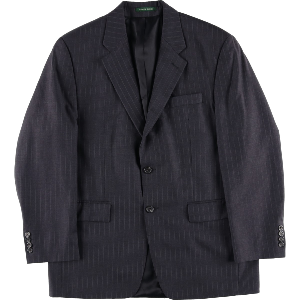 古着 ラルフローレン Ralph Lauren LAUREN ローレン ストライプ柄 ウールテーラードジャケット カナダ製 メンズL相当/eaa459647