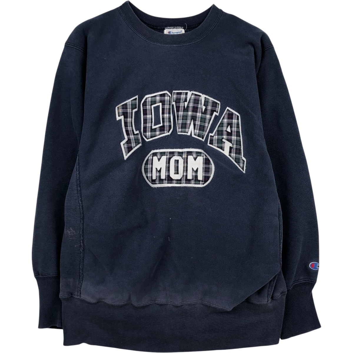 古着 80年代 チャンピオン Champion REVERSE WEAVE リバースウィーブ トリコタグ IOWA アイオワ大学 チェック柄 カレッジスウェットシャツ トレーナー USA製 メンズL相当 ヴィンテージ/eaa619199