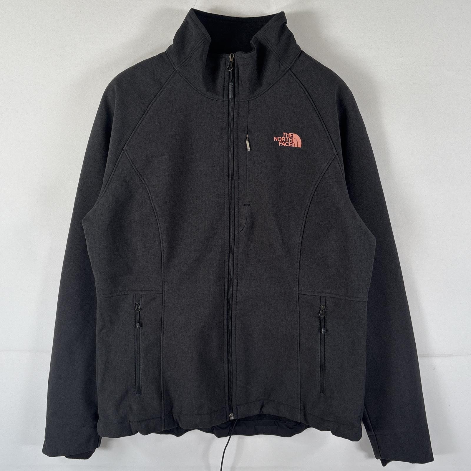 古着 ザ・ノースフェイス THE NORTH FACE ナイロンジャケット シェルジャケット ワンポイントロゴ フリース L  ブラック系 レディース
