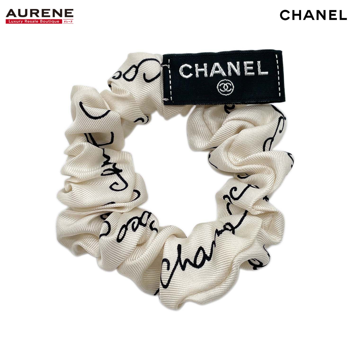 CHANEL ロゴ入りヘアゴム・シュシュ B (目立った傷や汚れなし)】CHANEL シャネル ロゴ シュシュ ヘアゴム