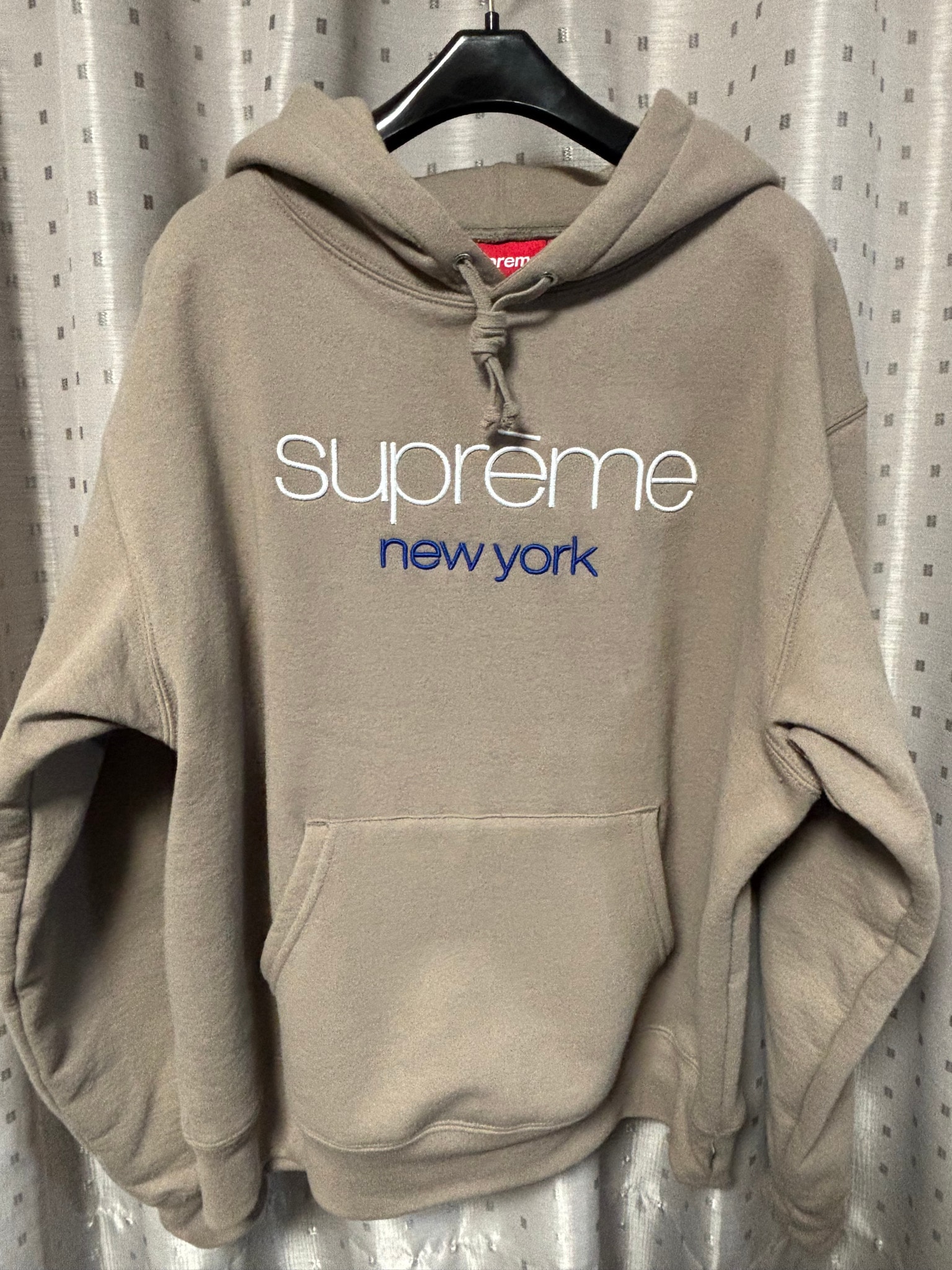 Supreme Classic Logo Hooded Sweatshirt "Taupe"