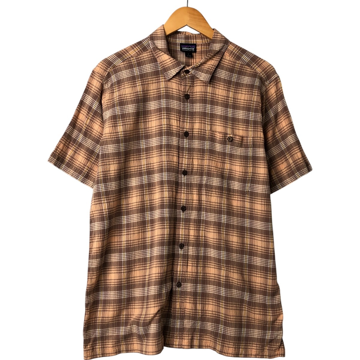 古着 パタゴニア Patagonia 52921 半袖 コットン チェックシャツ ボックスシャツ メンズL相当/eaa547810