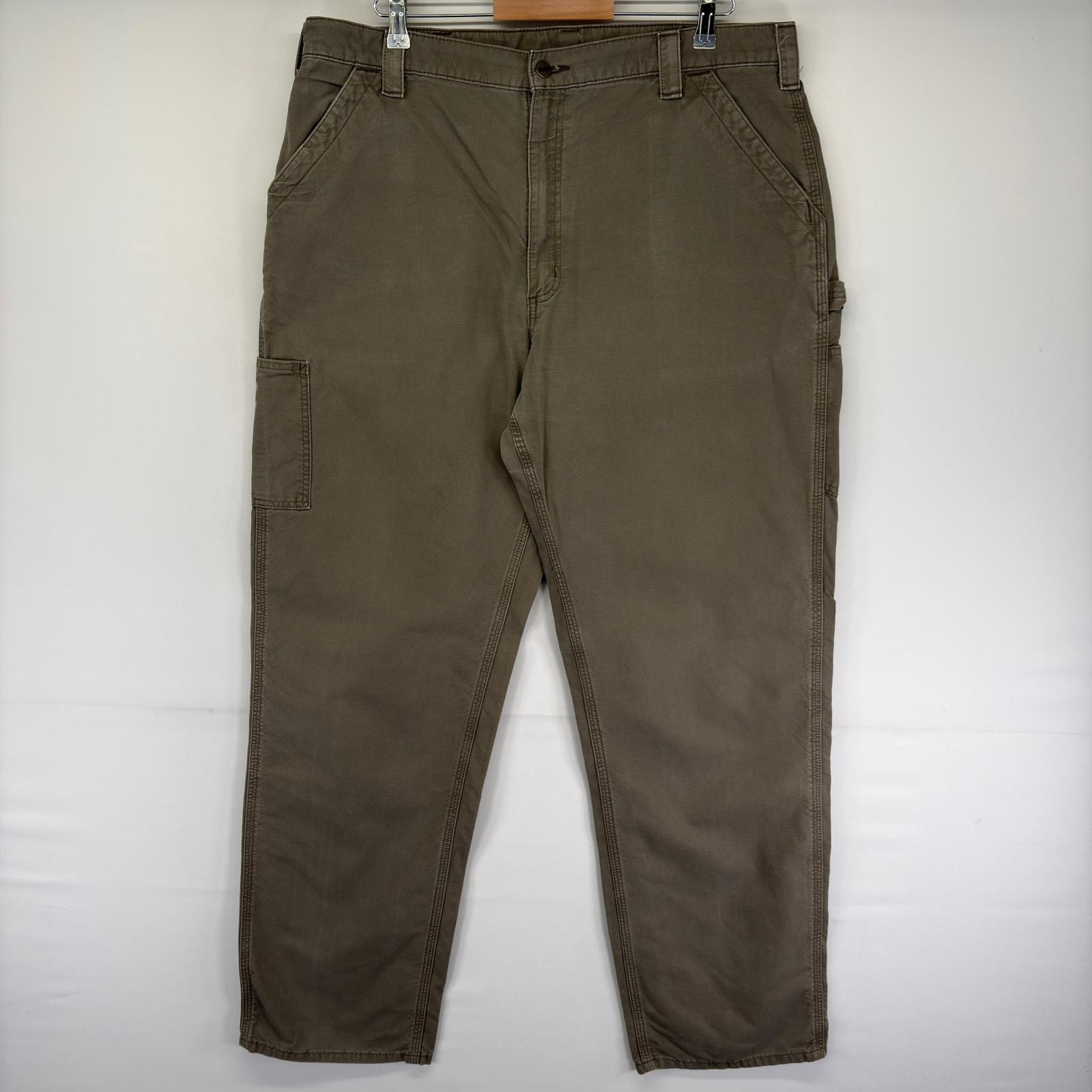 古着 カーハート Carhartt ダック パンツ ペインターパンツ ワンポイントロゴ 大きいサイズ スパナポケット w40 L36  グレー系 メンズ