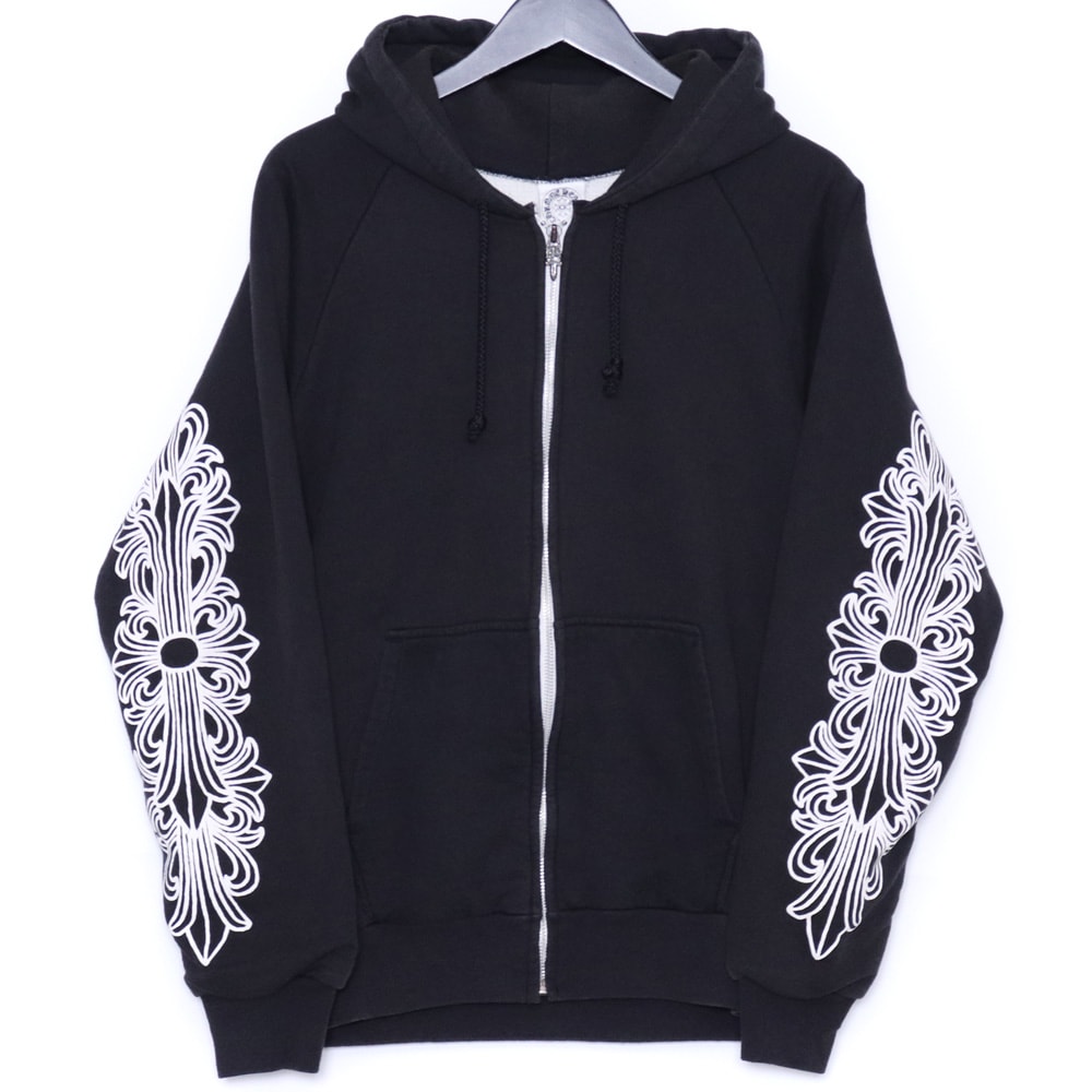 CHROME HEARTS オールド フローラルクロス ホースシュー サーマル ジップアップ パーカー