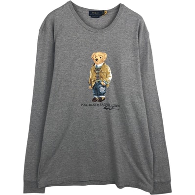 古着 ラルフローレン Ralph Lauren POLO RALPH LAUREN CUSTOM SLIM FIT ポロベア ロングTシャツ ロンT メンズL相当/eaa631349