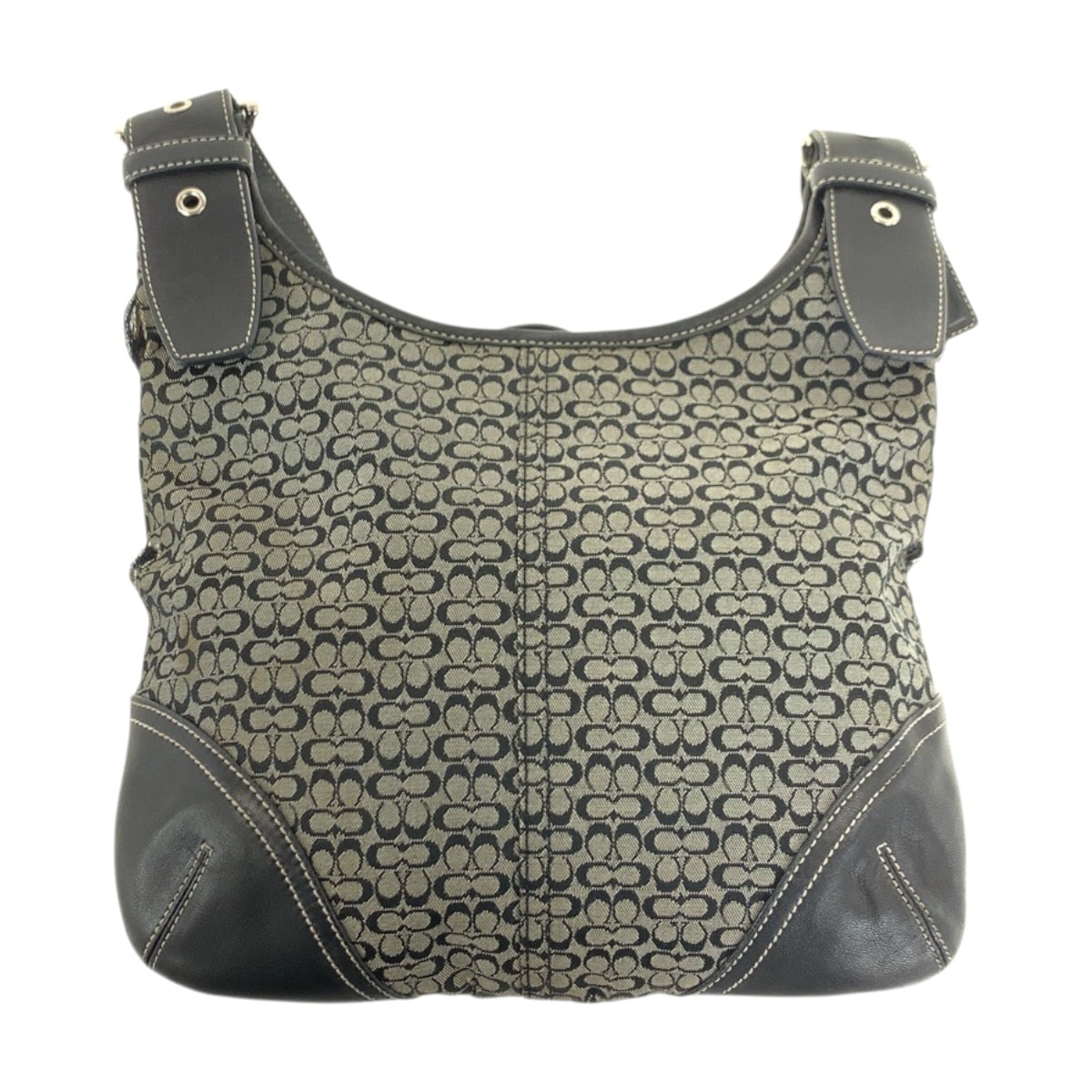 COACH コーチ ミニシグネチャー ソーホー グレー グレージュ シルバー金具 キャンバス レザー/ ショルダーバッグ ポシェット 600427 【中古】