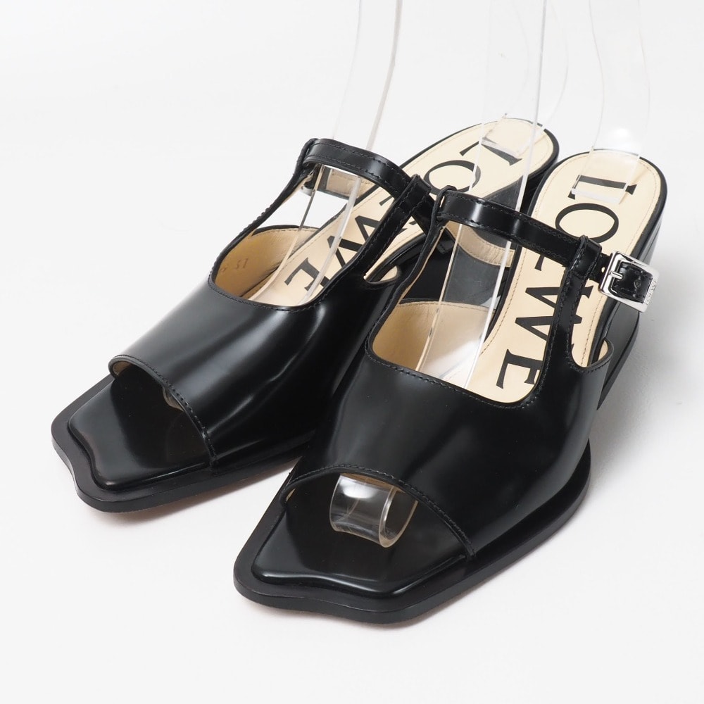 LOEWE ロエベ オンダ サンダル サイズ37 ミュール ストラップ オープントゥ チャンキーヒール ブランド古着【中古】20261016/RB1028