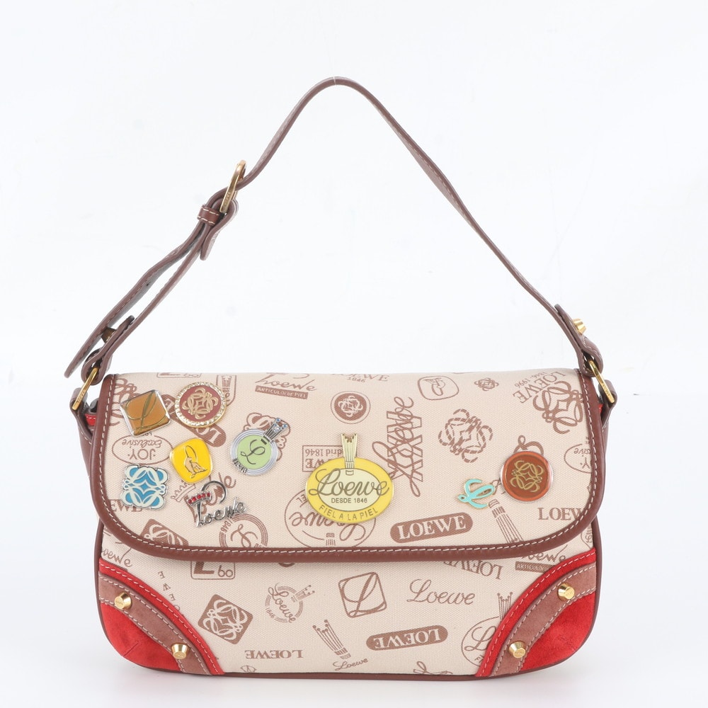 ■美品 ロエベ 160周年記念ショルダーバッグ レザー×キャンバス