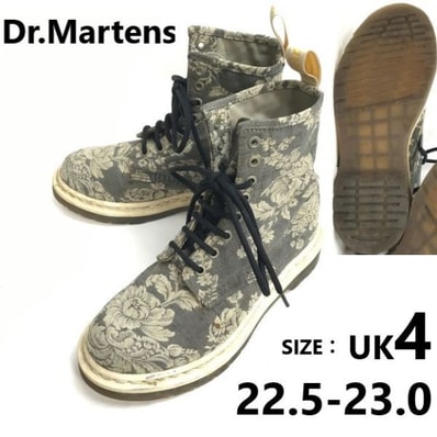 ドクターマーチン/Dr.Martens★ CASHLIN/8ホール/ショートブーツ【4/22.5-23.0/グレー/花柄】ハイカットスニーカー/sneakers/Shoes◆bQ-623