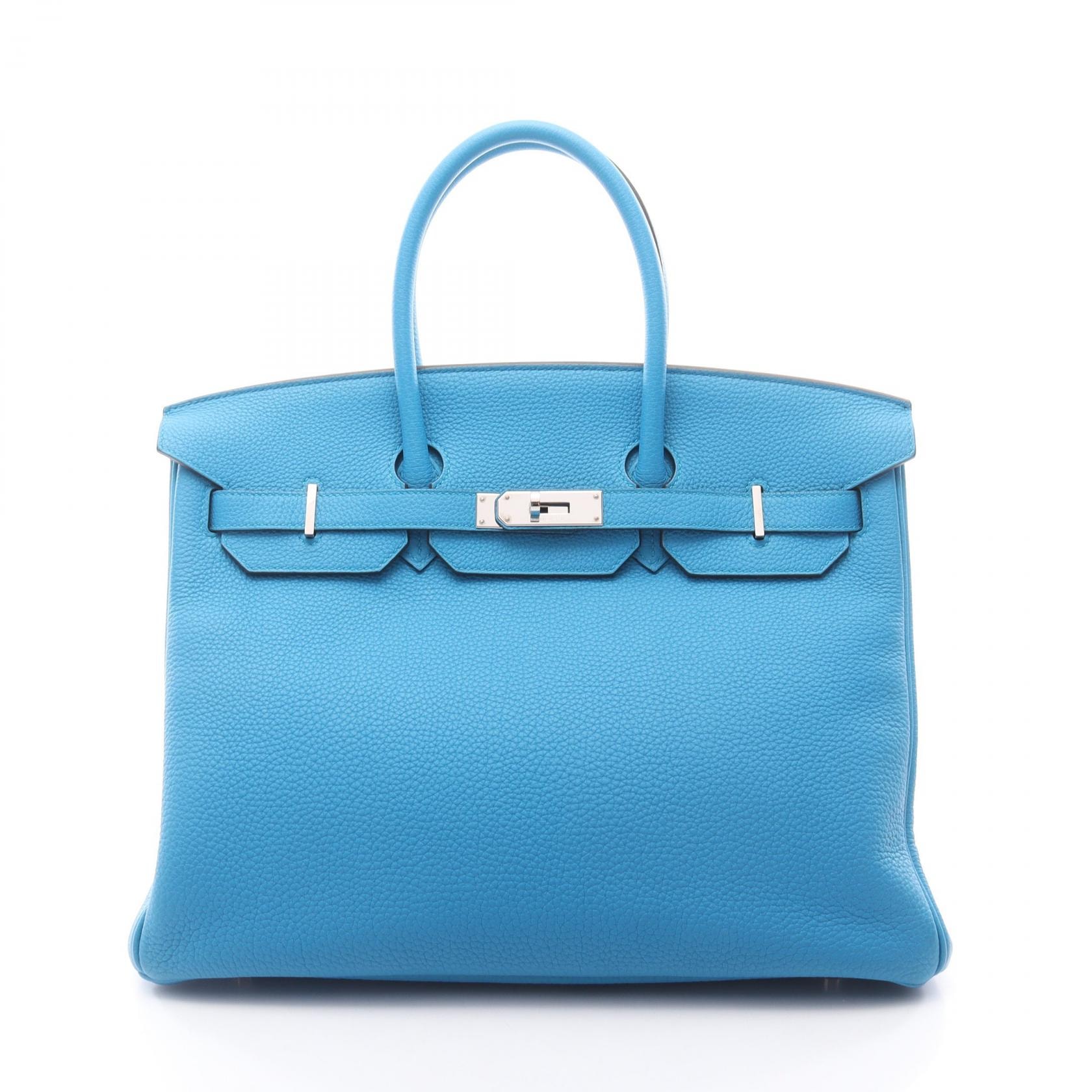 エルメス HERMES バーキン35 ハンドバッグ バッグ レザー トゴ トゴ ブルーザンジバル A刻印(2017年製造) レディース ブルー系 071859CK 【中古】