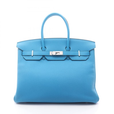 エルメス HERMES バーキン35 ハンドバッグ バッグ レザー トゴ トゴ ブルーザンジバル A刻印(2017年製造) レディース ブルー系 071859CK 【中古】