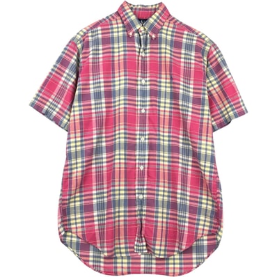 古着 ラルフローレン Ralph Lauren BLAKE マドラスチェック 半袖 ボタンダウン チェックシャツ メンズS相当/eaa655858