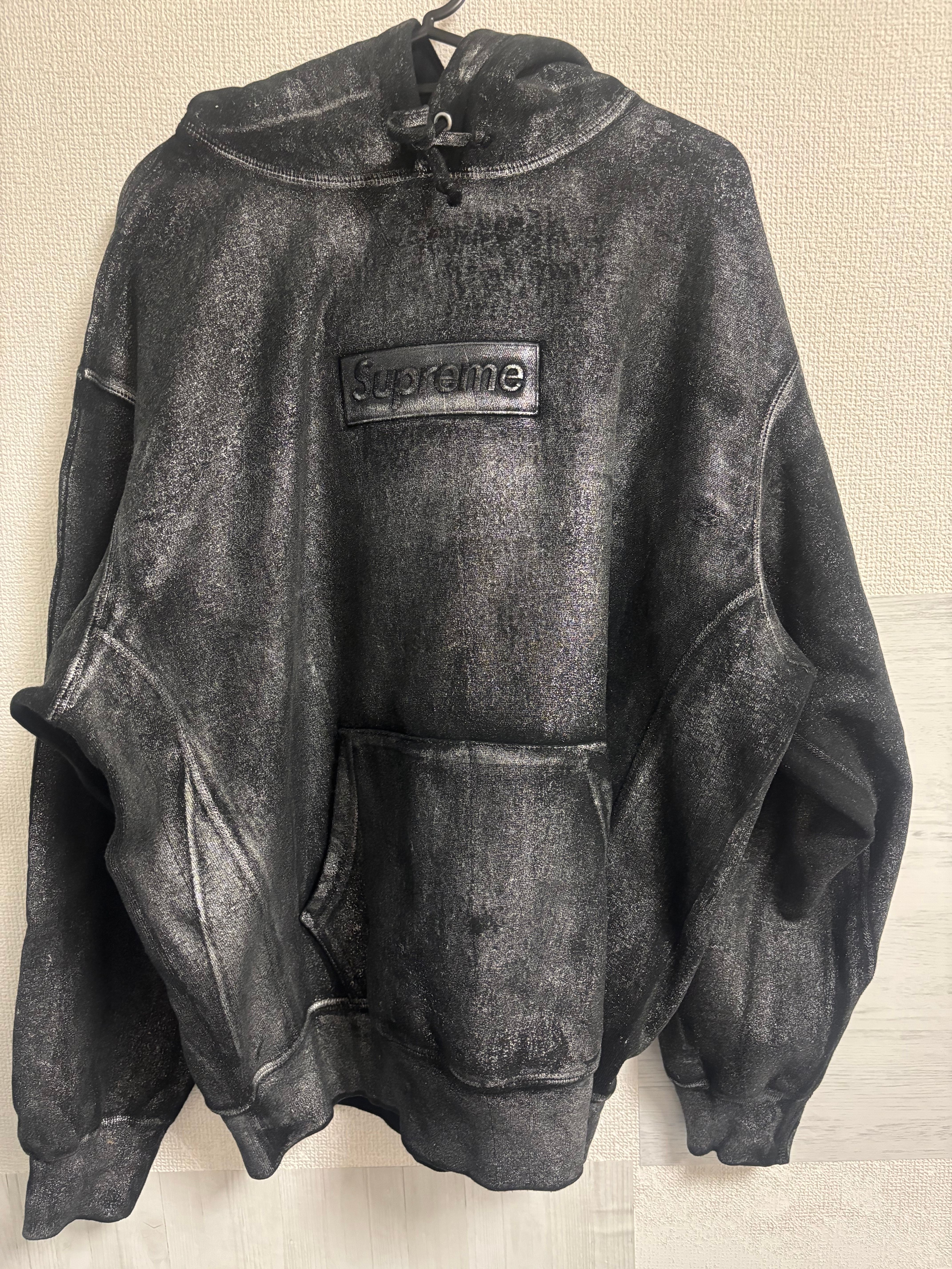 Supreme x MM6 Maison Margiela Foil Box Logo Hooded Sweatshirt "Black"