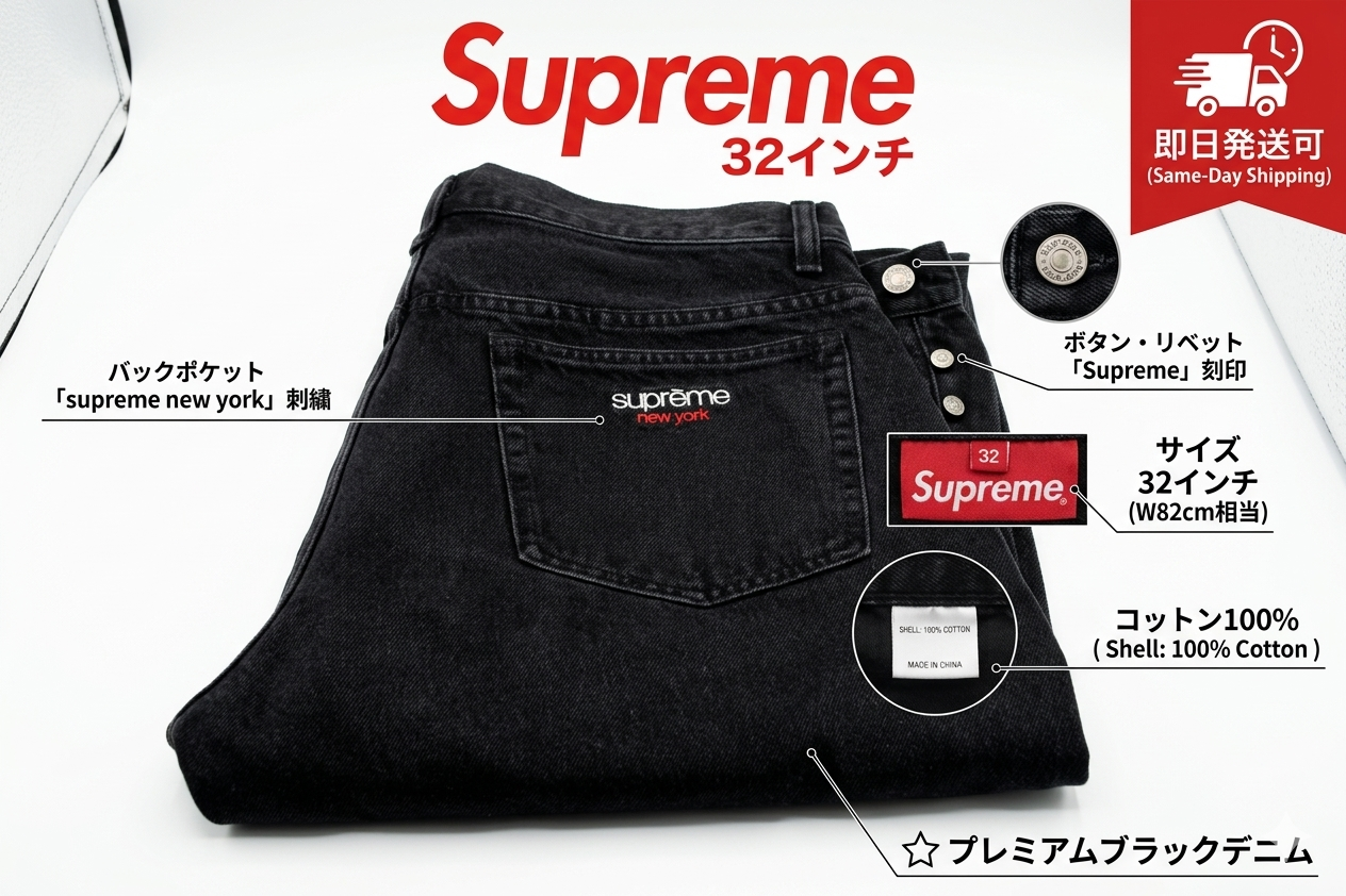 Supreme Baggy Jean (25FW) "Black"