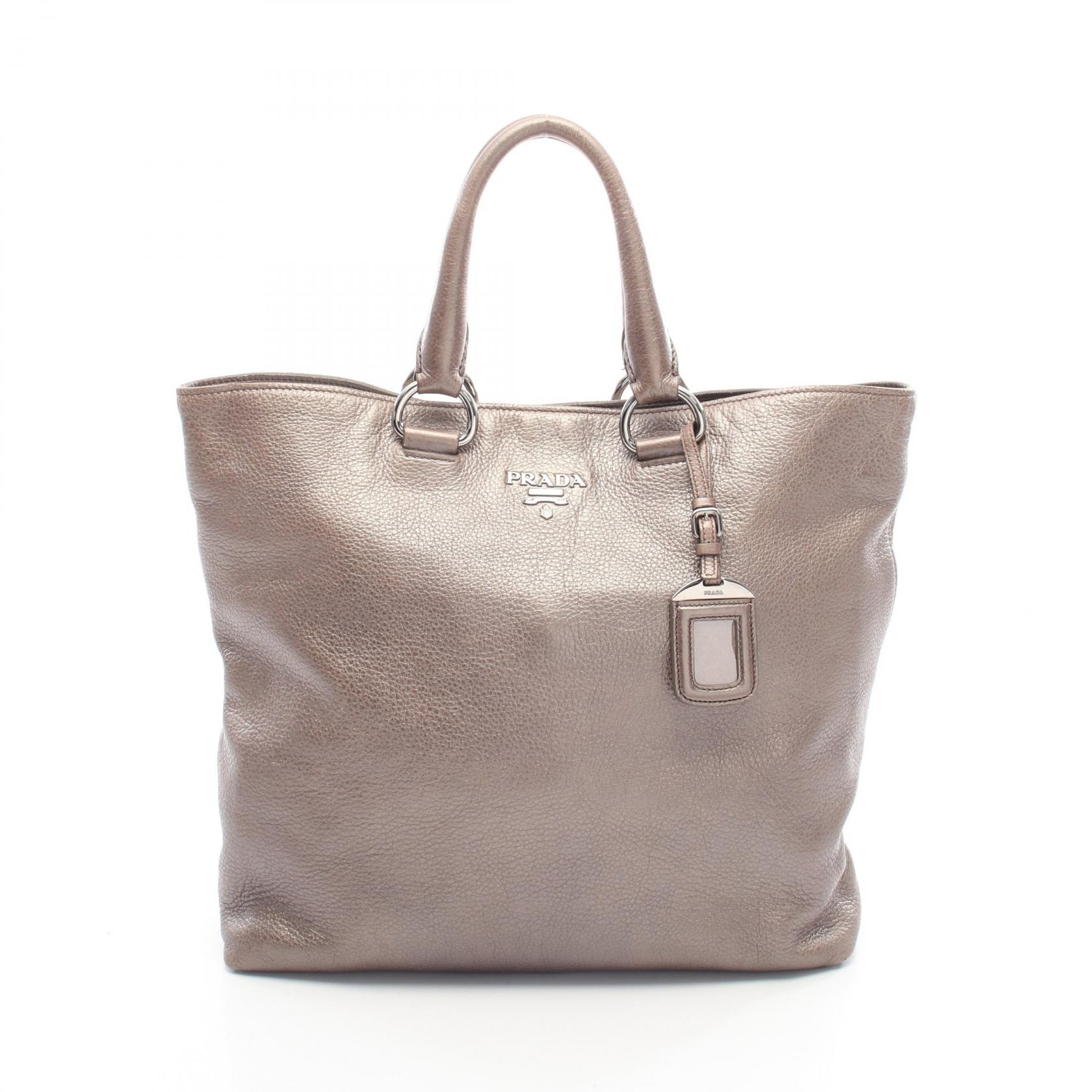プラダ PRADA トートバッグ バッグ レザー レディース グレー系 【中古】